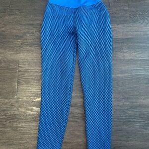 Blue Textured Women's Leggings